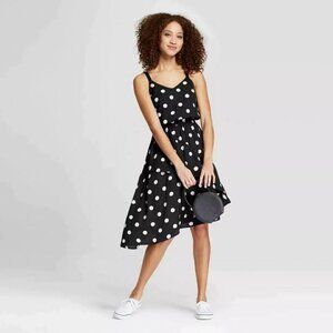A New Day black and white polka dot asymmetrical dress size M